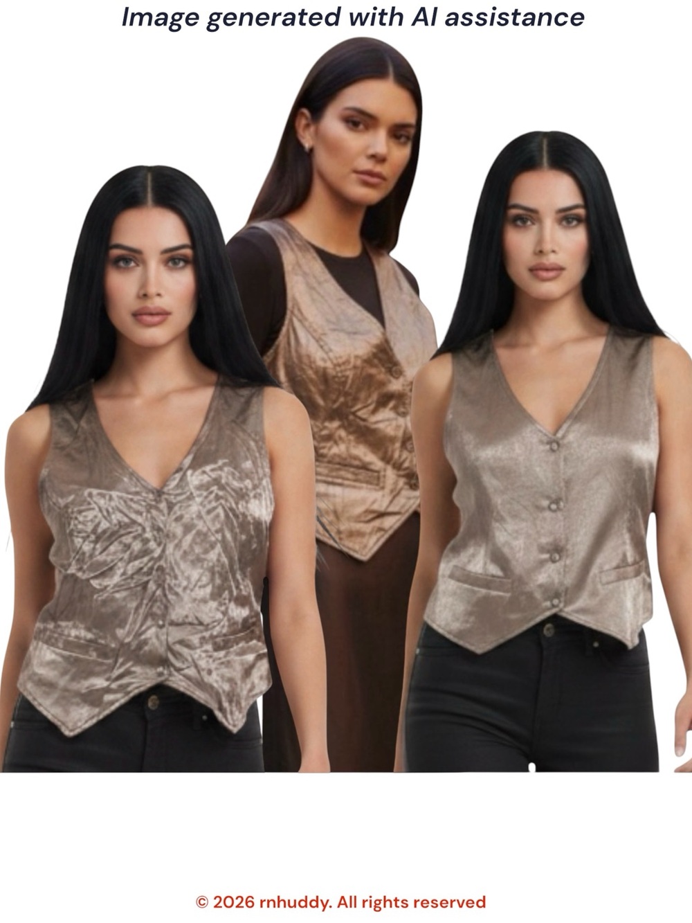 VTG 1980s Tripp NYC XL champagne satin vest top rare collectors piece!